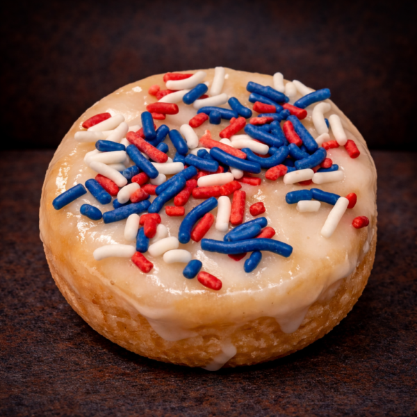 sprinkled glazed wonut waffle donut