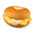 egg and cheese sandwich on plain bagel