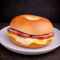 bagel sandwich with ham egg and cheese