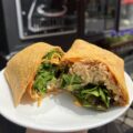 espresso bbq chicken wrap on jalapeno cheddar tortilla