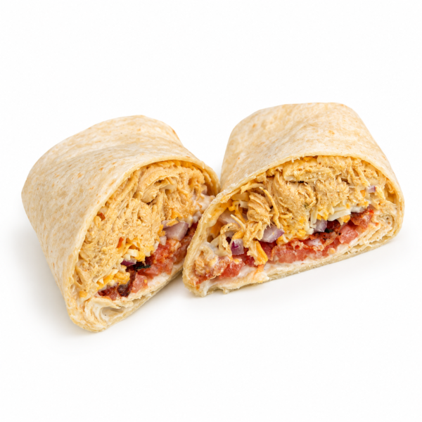 chicken bacon ranch wrap on plain tortilla