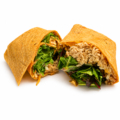 espresso bbq chicken wrap on jalapeno cheddar tortilla